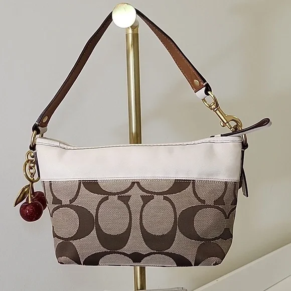 Coach Y2K Soho Brown/Beige Signature Canvas Front Pocket Baguette Bag W/ Wallet - Picture 4 of 16